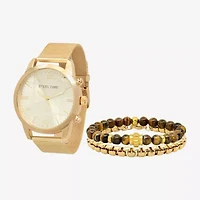 Steeltime Mens Gold Tone Stainless Steel 3-pc. Watch Boxed Set 879006-678681-704999