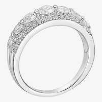 Diamonart Womens 3MM Cubic Zirconia Sterling Silver Band