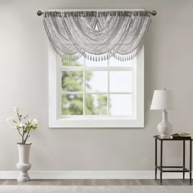 Madison Park Iris 38"W X 46"L Rod Pocket Waterfall Valance