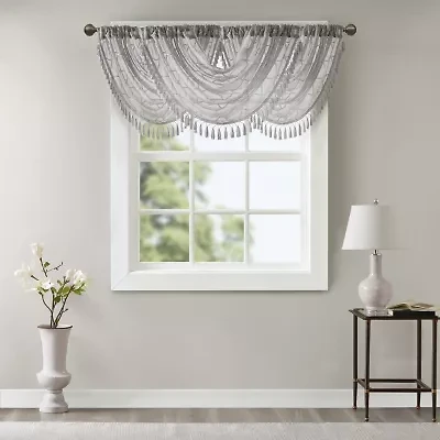 Madison Park Iris 38"W X 46"L Rod Pocket Waterfall Valance