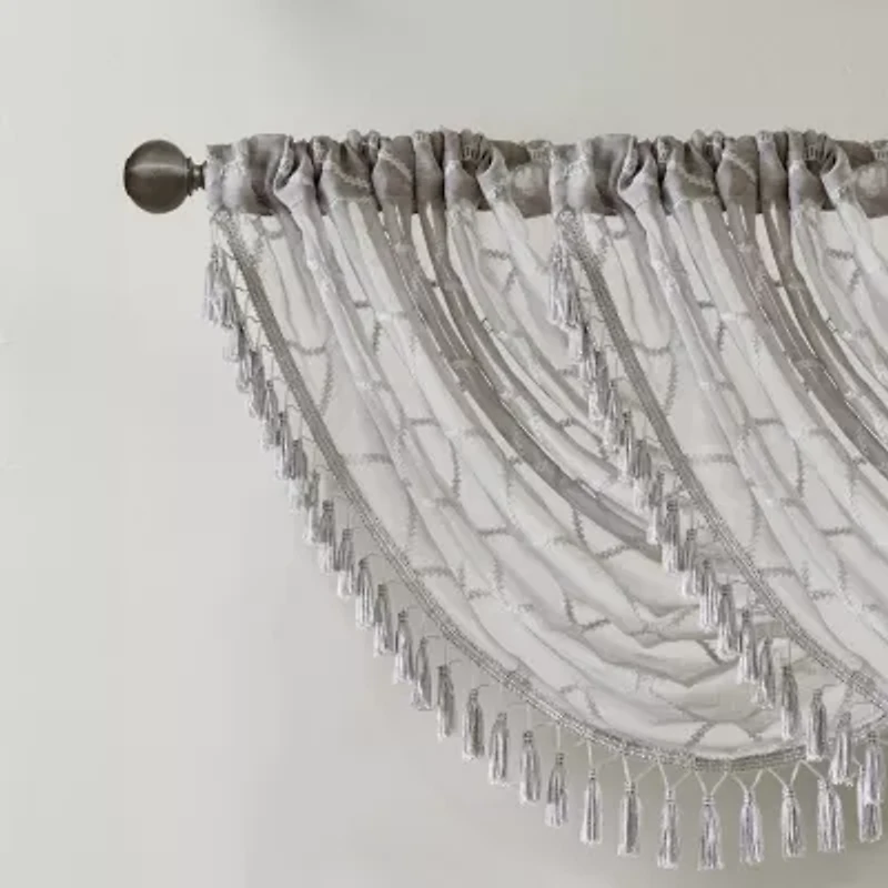 Madison Park Iris 38"W X 46"L Rod Pocket Waterfall Valance