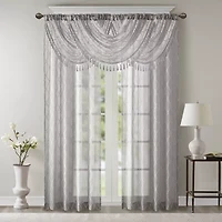 Madison Park Iris 38"W X 46"L Rod Pocket Waterfall Valance