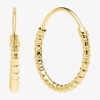 Silver Treasures Womens 14K Gold Over Silver 13.4mm Hypoallergenic Hoop Earrings
