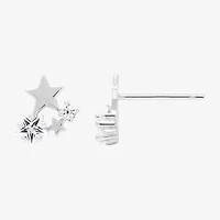 Itsy Bitsy Cubic Zirconia Sterling Silver 9mm Star Stud Earrings