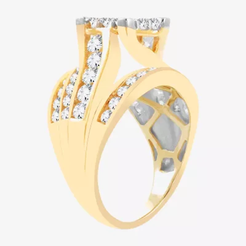3 CT.T.W. Natural Diamond Side Stone Engagement Ring 10K or 14K Gold