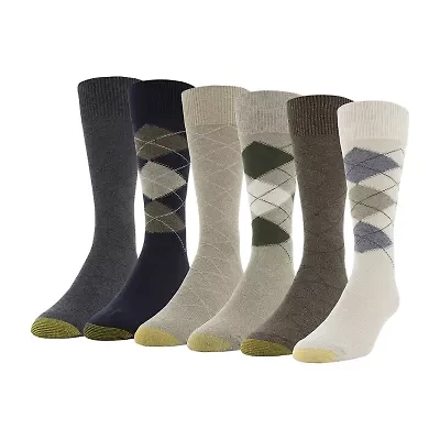 Gold Toe Campbell Mens 6 Pair Crew Socks