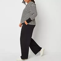 Stylus Womens Wide Leg High Rise Plus Pull-On Pant