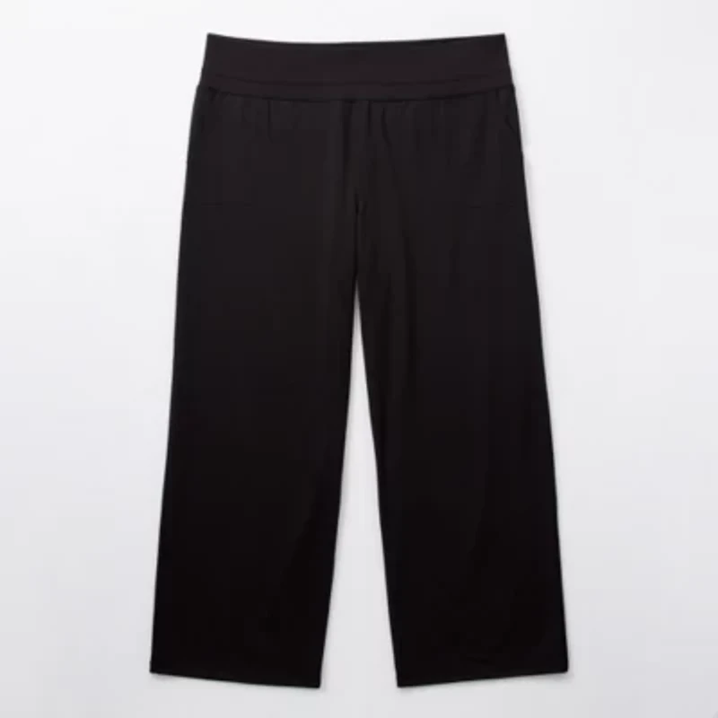 Stylus Womens Wide Leg High Rise Plus Pull-On Pant