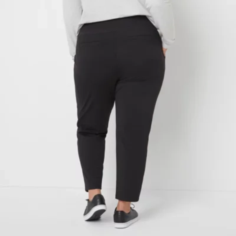 Stylus Womens Plus Tapered High Rise Pull-On Pant