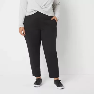Stylus Womens Tapered High Rise Plus Pull-On Pant
