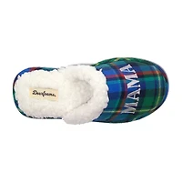 Dearfoams Mama Bear Plaid Scuff Womens Memory Foam Slip-On Slippers