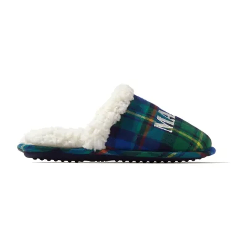 Dearfoams Mama Bear Plaid Scuff Womens Memory Foam Slip-On Slippers