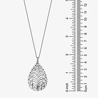 Open Leaf Womens Sterling Silver Pear 18 Inch Pendant Necklace