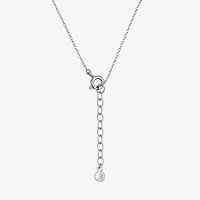 Diamonart Womens White Cubic Zirconia Sterling Silver Cross Crown 16 1/2 Inch Pendant Necklace