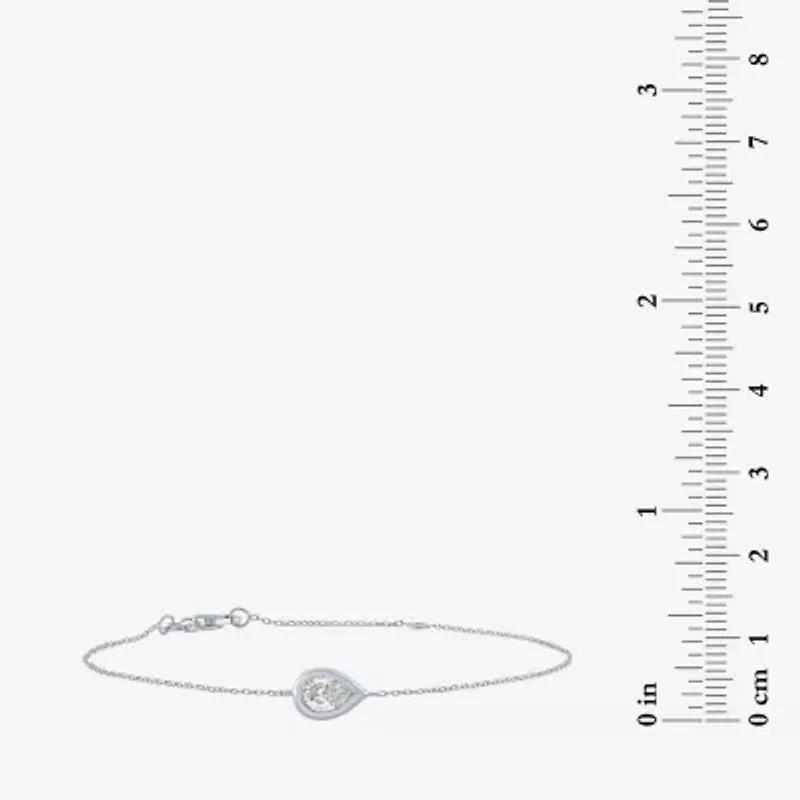 Diamond Addiction (G-H / Si2-I1) Womens 1/2 CT. T.W. Lab Grown White Diamond 10K Gold Pear Charm Bracelet