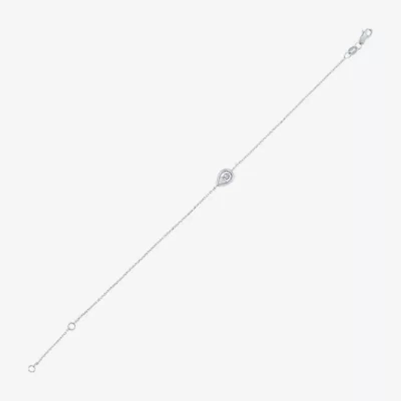 Diamond Addiction (G-H / Si2-I1) Womens 1/2 CT. T.W. Lab Grown White Diamond 10K Gold Pear Charm Bracelet