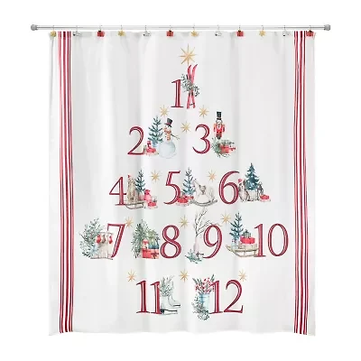 Avanti Holiday Countdown Shower Curtain