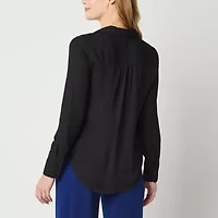 Liz Claiborne Womens Vent Long Sleeve Regular Fit Button-Down Shirt