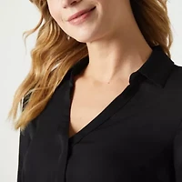 Liz Claiborne Womens Vent Long Sleeve Regular Fit Button-Down Shirt