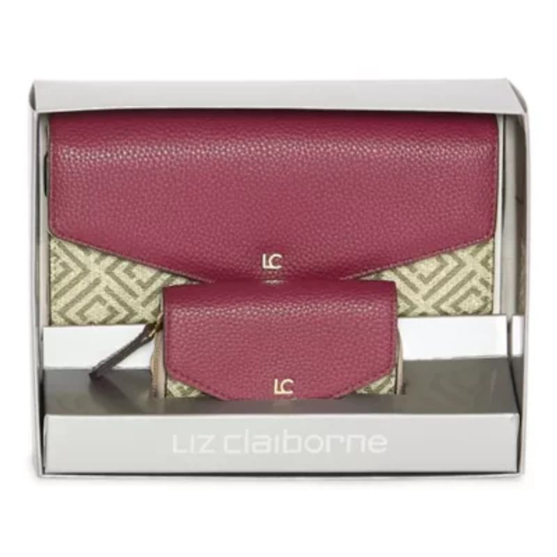 Liz Claiborne Zip Around 2-pc. Womens Envelope Wallet