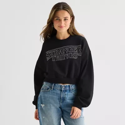 Womens Crew Neck Long Sleeve Stranger Things Juniors Sweatshirt