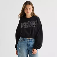 Womens Crew Neck Long Sleeve Stranger Things Juniors Sweatshirt