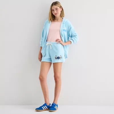 Stitch Sherpa Shorts Juniors Womens Pull-On Short