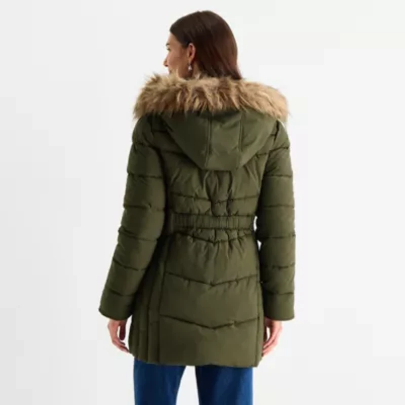 Maralyn And Me Womens Juniors Hooded Heavyweight Puffer Jacket