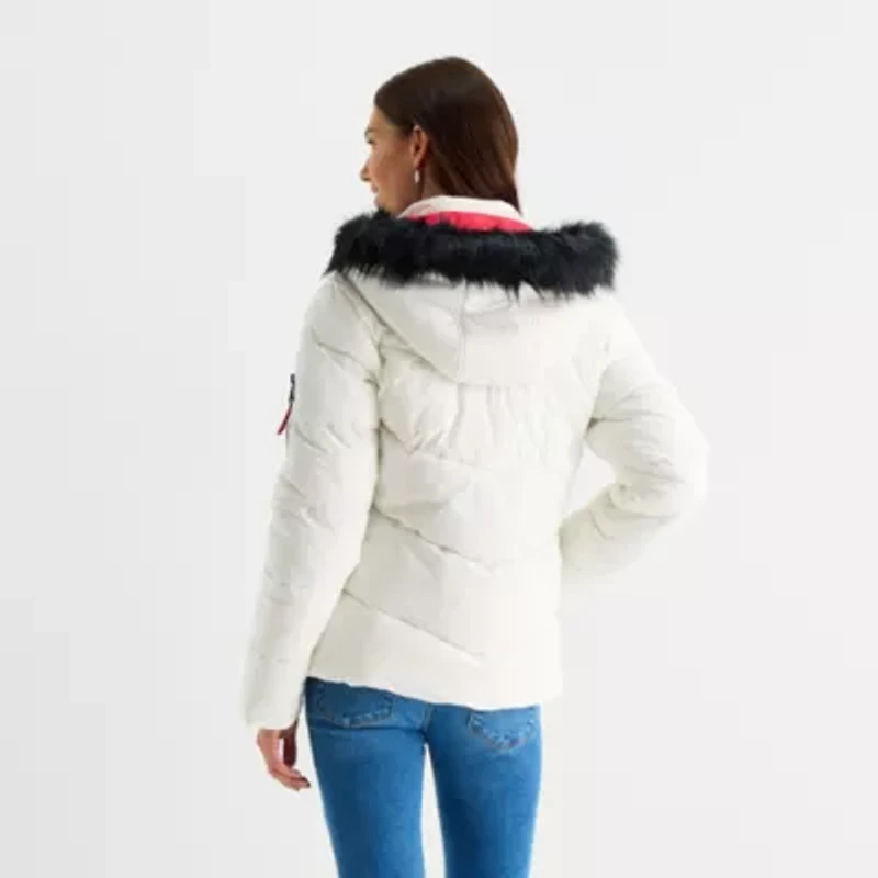 Maralyn And Me Womens Juniors Heavyweight Puffer Jacket