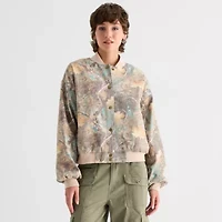 Forever 21 Womens Juniors Denim Lightweight Bomber Jacket