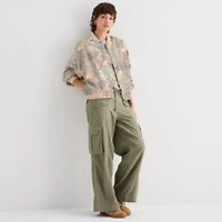 Forever 21 Womens Juniors Denim Lightweight Bomber Jacket