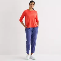Xersion Womens FeatherLite Woven Mid Rise Tapered Pull-On Pants