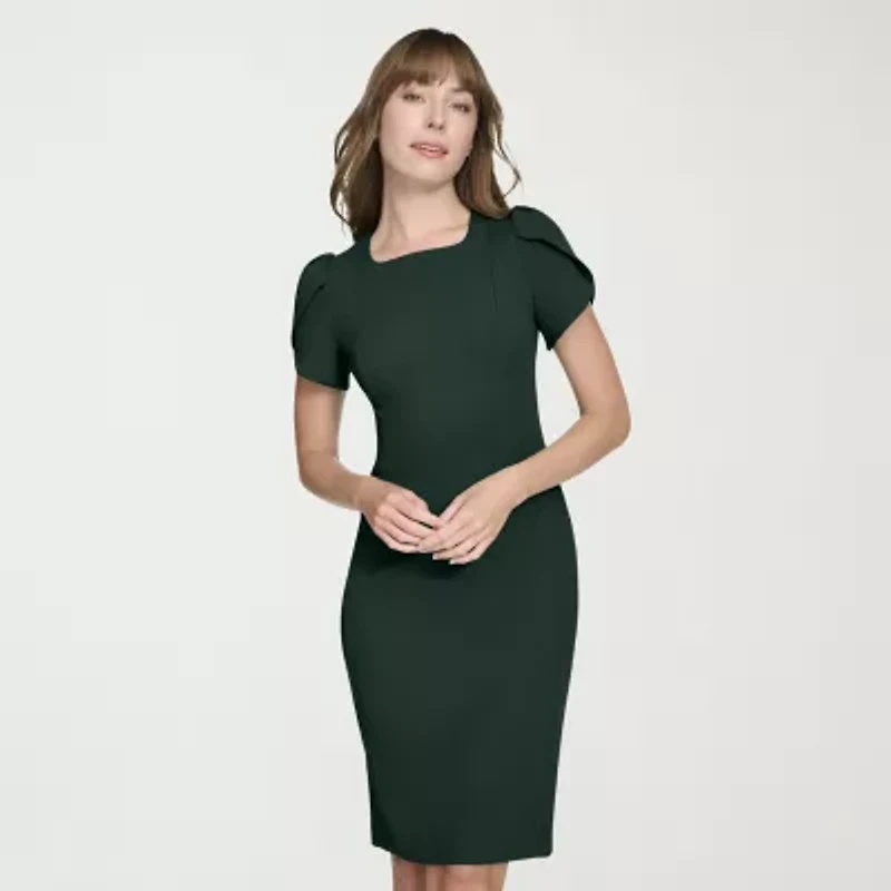 Marc New York Womens Short Sleeve Sheath Dress