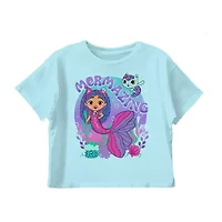 Little & Big Kid Girls Crew Neck Short Sleeve Regular Fit Gabby's Dollhouse Graphic T-Shirt