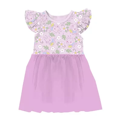 Little & Big Kid Girls Short Sleeve Flutter Tutu Dress