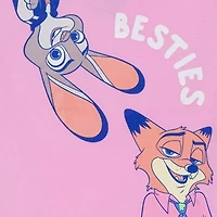 Little & Big Kid Girls Crew Neck Short Sleeve Regular Fit Zootopia Graphic T-Shirt