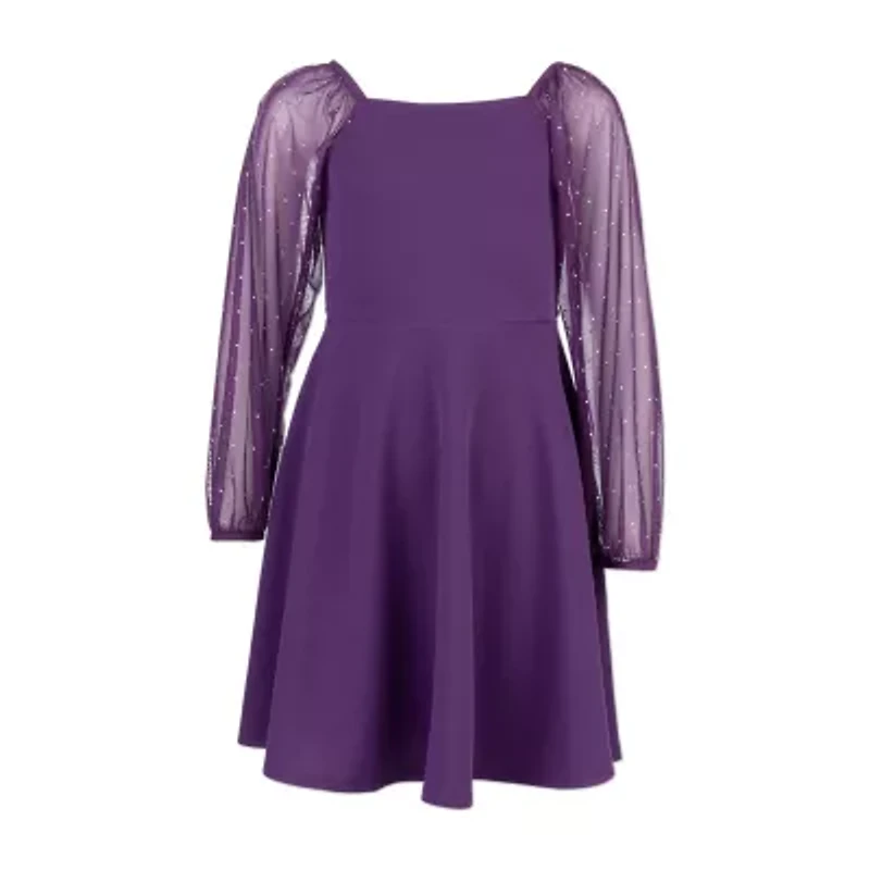 Speechless Big Kid Girls Long Sleeve Skater Dress