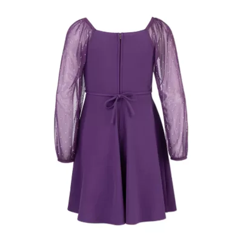 Speechless Big Kid Girls Long Sleeve Skater Dress