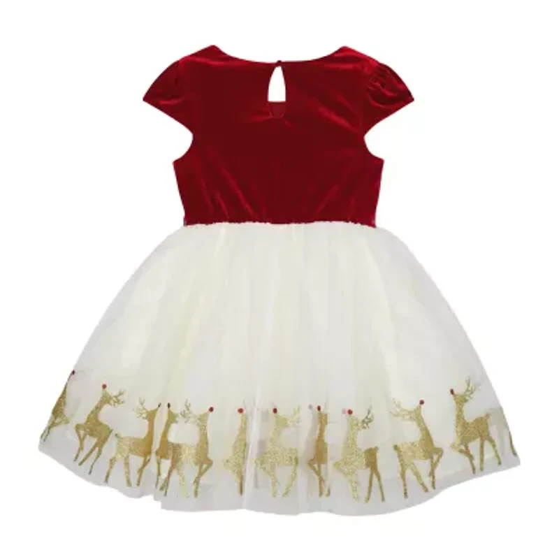 Lilt Little Girls Short Sleeve A-Line Dress
