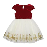 Lilt Little Girls Short Sleeve A-Line Dress