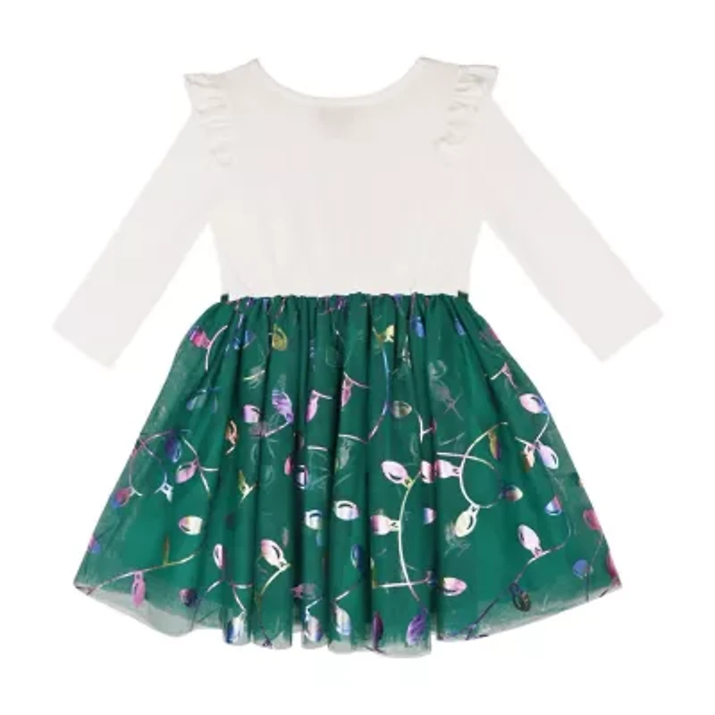 Lilt Little Girls Long Sleeve Tutu Dress