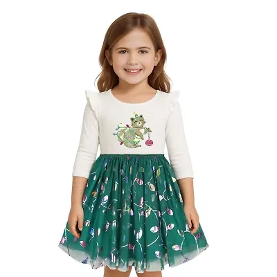 Lilt Little Girls Long Sleeve Tutu Dress