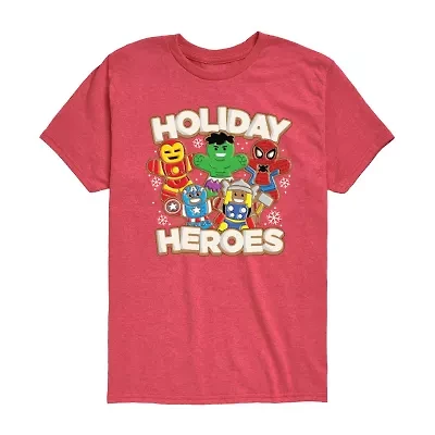Little & Big Kid Boys Crew Neck Short Sleeve Regular Fit Avengers Graphic T-Shirt