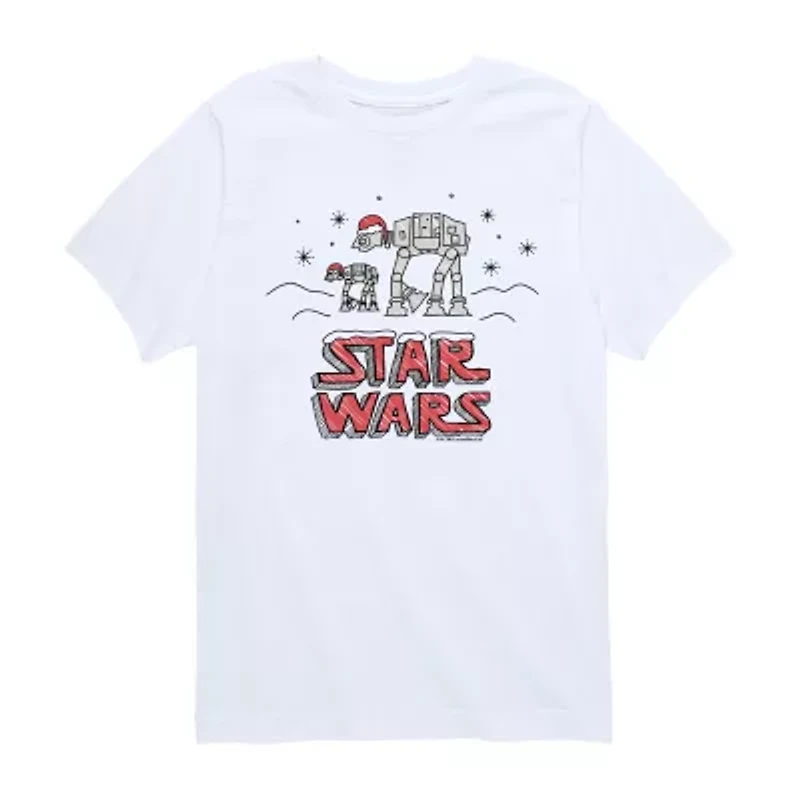 Little & Big Kid Boys Crew Neck Short Sleeve Regular Fit Star Wars Graphic T-Shirt