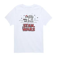 Little & Big Kid Boys Crew Neck Short Sleeve Regular Fit Star Wars Graphic T-Shirt