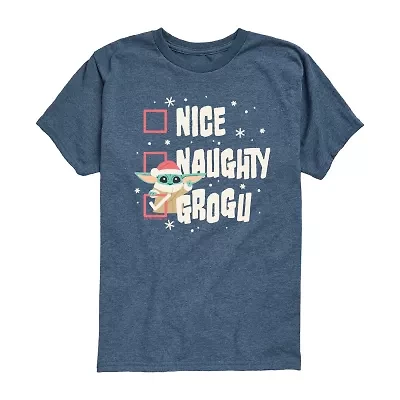 Little & Big Kid Boys Crew Neck Short Sleeve Regular Fit Star Wars Graphic T-Shirt