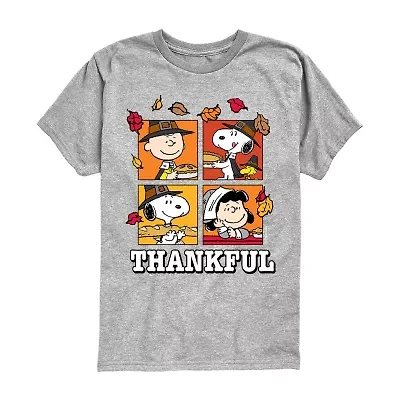Little & Big Kid Boys Crew Neck Short Sleeve Regular Fit Peanuts Graphic T-Shirt
