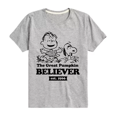 Little & Big Kid Boys Crew Neck Short Sleeve Regular Fit Peanuts Graphic T-Shirt