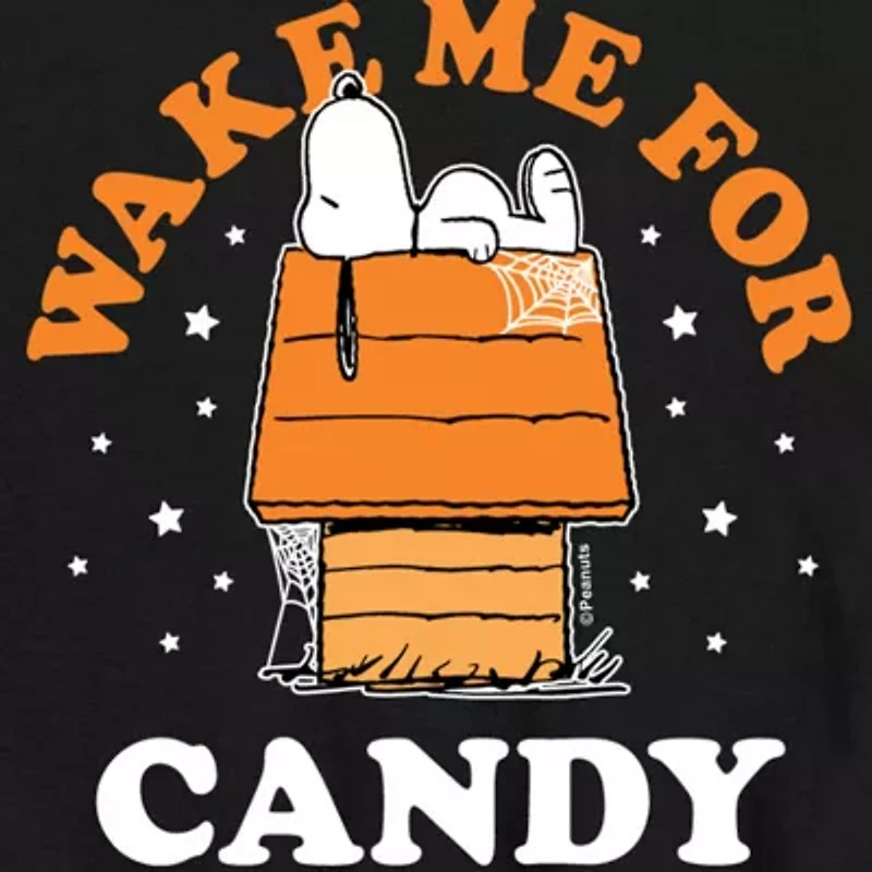 Candy Halloween Little & Big Kid Boys Crew Neck Short Sleeve Regular Fit Peanuts Snoopy Graphic T-Shirt