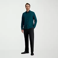 Haggar Performance Mens Long Sleeve Slim Fit Button-Down Shirt